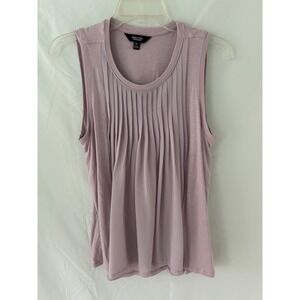 SIMPLY VERA VERA WANG Women's PL Sleeveless Pleated Front‎ Tank Top Lilac